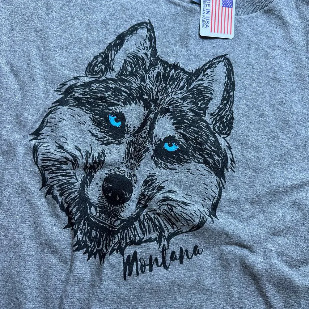 Prairie Mountain Wolf Graphic Tee - Size 14/16 - Made in USA
